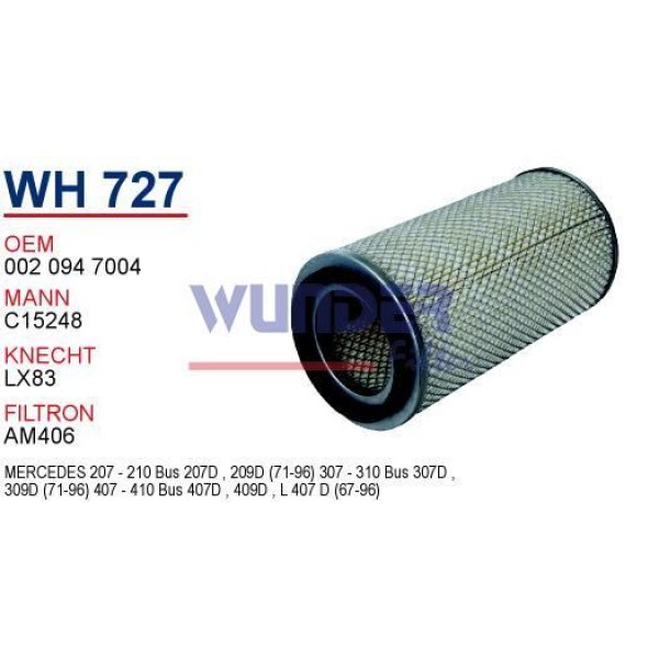 WUNDER WH727 Hava Filtresi Mercedes 207 Bus 