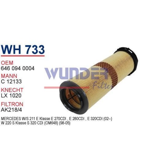 WUNDER WH733 Hava Filtresi Mercedes C 200 Cdı - Clc 220 Cdı 