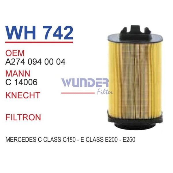 WUNDER WH742 Hava Filtresi C180 13- C14006 Fn4813 