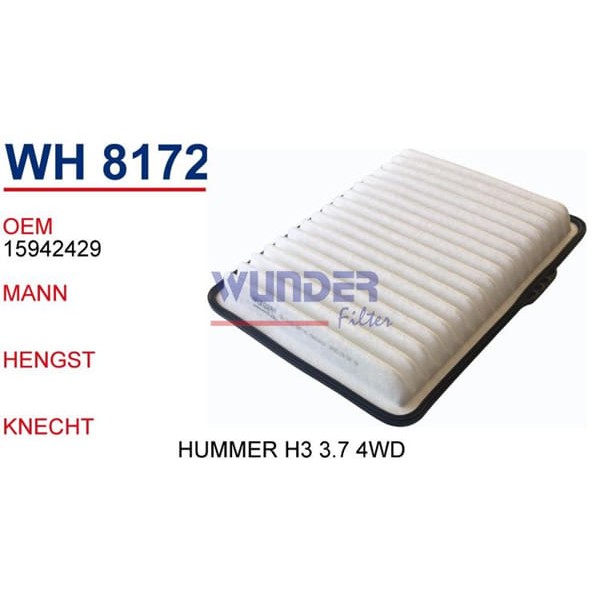 WUNDER WH8172 Hava Filtresi Hummer H3 3.7 4Wd