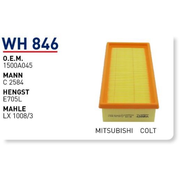 WUNDER WH846 Hava Filtresi Mitsubishi Colt 