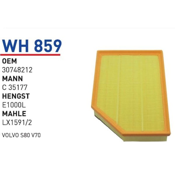 WUNDER WH859 Hava Filtresi Volvo S80-V70 06 -