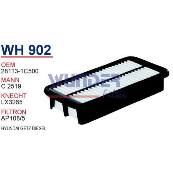 WUNDER WH902 Hava Filtresi Getz 02-10 1.5 CRDI 