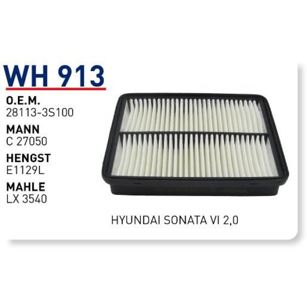 WUNDER WH913 Hava Filtresi Hyundai Sonata VI 2,0