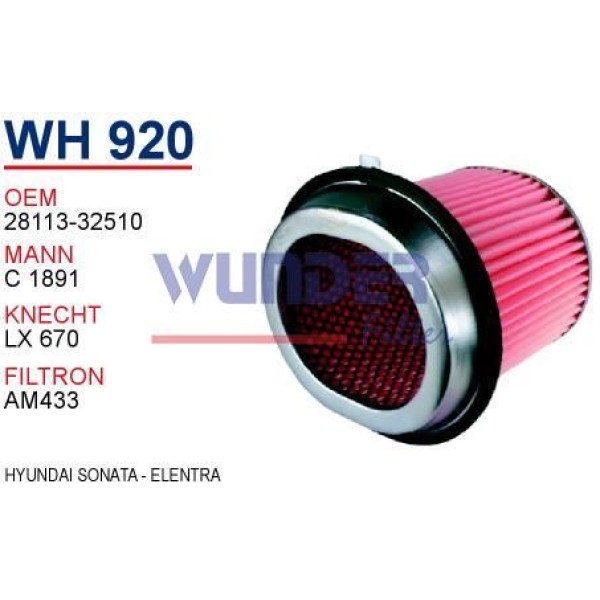 WUNDER WH920 Hava Filtresi Hyundai Sonata - Elentra