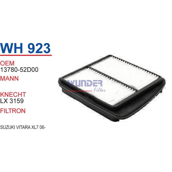 WUNDER WH923 Hava Filtresi Hyundai Trajet 2,0 CRDI (Limuzin) 