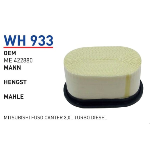 WUNDER WH933 Hava Filtresi Mitsubishi Fuso Canter 3,0L Turbo Dizel