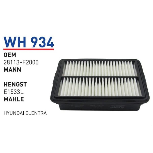 WUNDER WH934 Hava Filtresi Hyundai Elentra 
