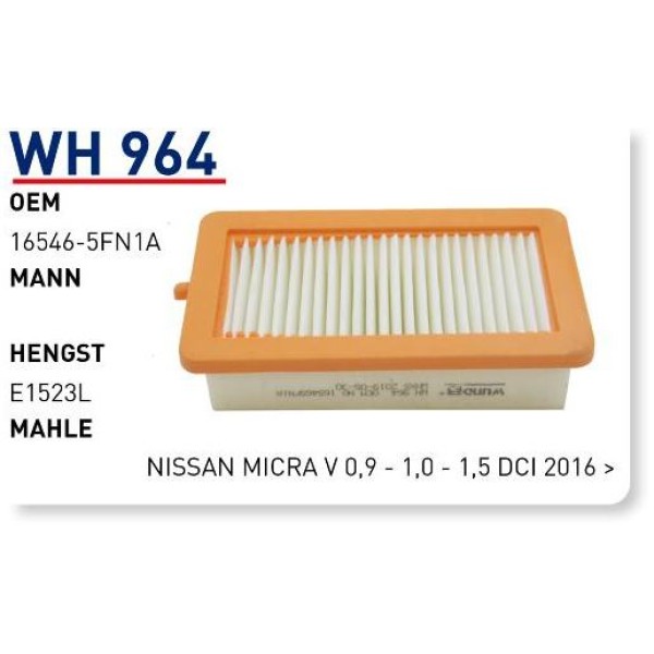 WUNDER WH964 Hava Filtresi Micra 0,9 1,0 1,5 C24057 Fn3403