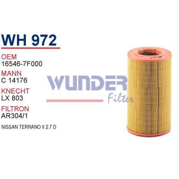 WUNDER WH972 Hava Filtresi Nissan Terrano II 2.7 D