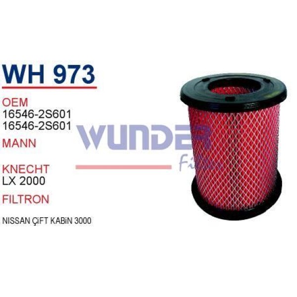 WUNDER WH973 Hava Filtresi Nissan Çift Kabin 3000 