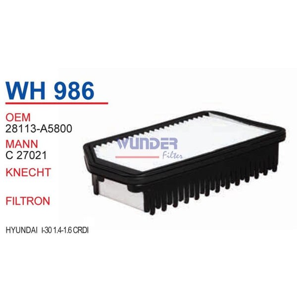 WUNDER WH986 Hava Filtresi İ30 Ceed Yeni Model 12- C27021 Fn0218