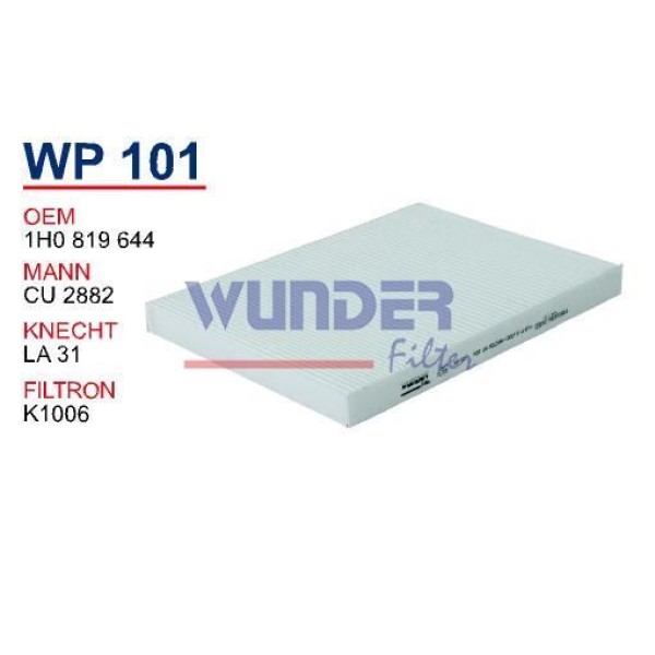 WUNDER WP101 Polen Filtresi Volkswagen Golf 4 - Bora 1.4-1.6-1.8 Polo III 