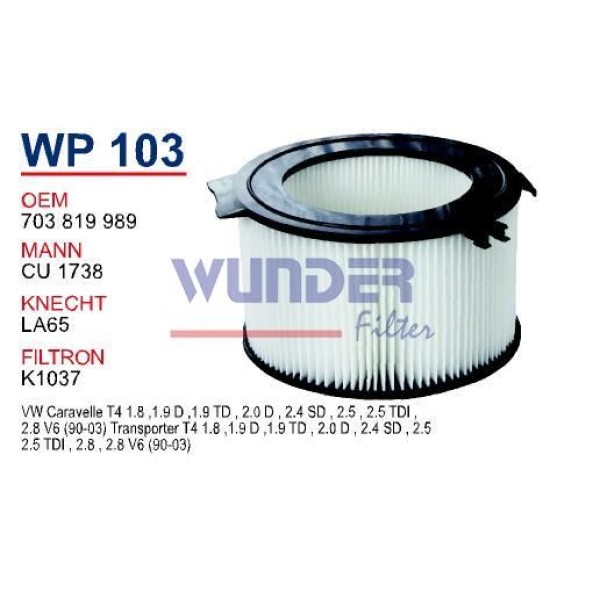 WUNDER WP103 Polen Filtresi Volkswagen Transporter T 4