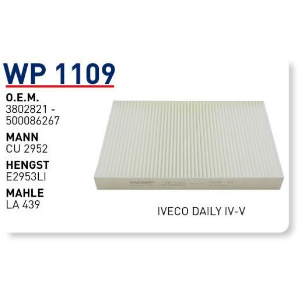 WUNDER WP1109 Polen Filtresi Iveco Daily IV-V