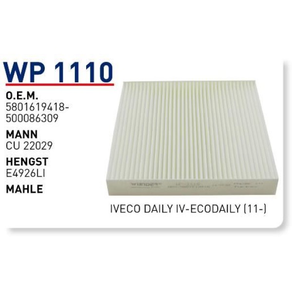 WUNDER WP1110 Polen Filtresi Iveco Daily IV -EcoDaily (11-)