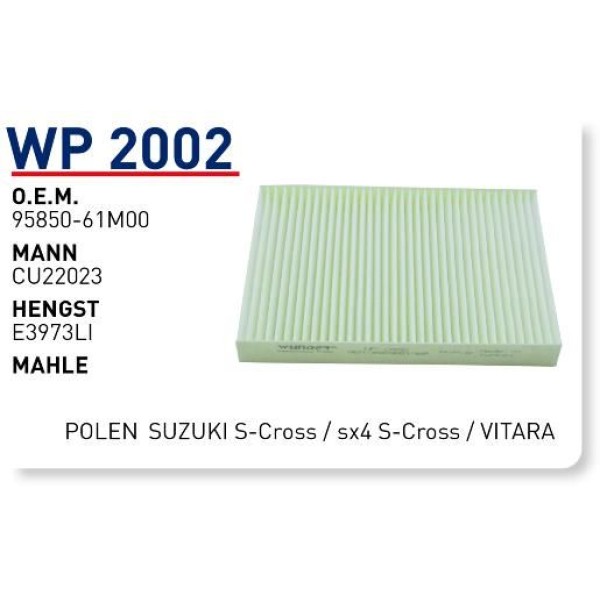 WUNDER WP2002 Polen Filtresi Suzuki S-Cross / Sx4 S-Cross / Vitara 1,0-1,4-1,6
