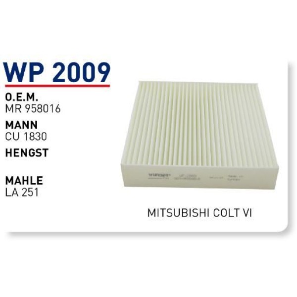 WUNDER WP2009 Polen Filtresi Mitsubishi Colt Vı 