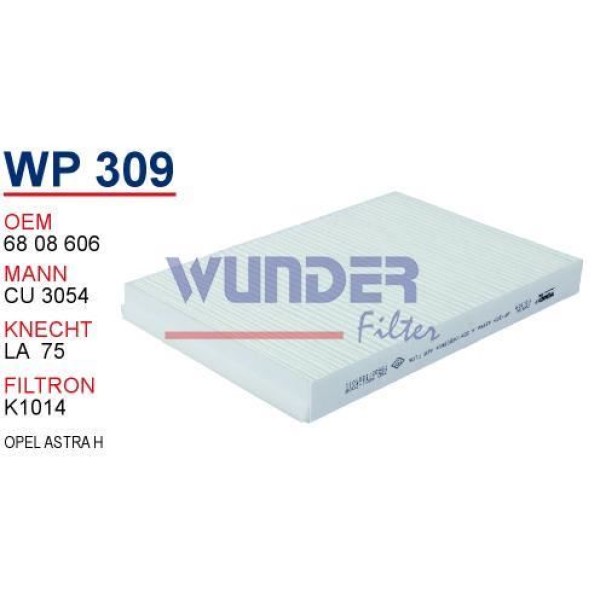 WUNDER WP309 Polen Filtresi Opel Astra G/H - Zafira A 