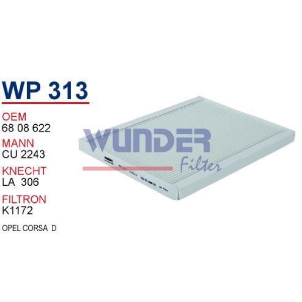 WUNDER WP313 Polen Filtresi Alfa Mito 1,3-1,6 Jtdm - 1,4