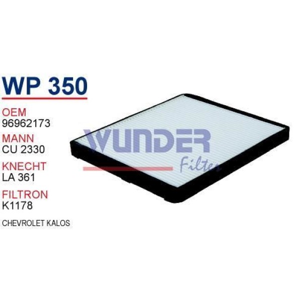 WUNDER WP350 Polen Filtresi Chevrolet Kalos