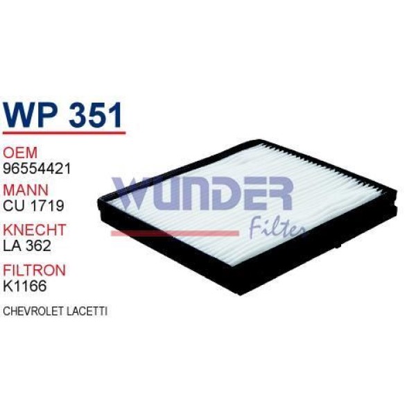 WUNDER WP351 Polen Filtresi Chevrolet Lacetti 