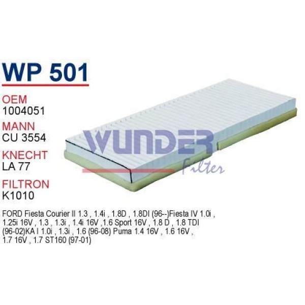 WUNDER WP501 Polen Filtresi Ford Fiesta - Ka