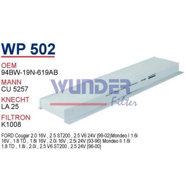 WUNDER WP502 Polen Filtresi Ford Mondeo