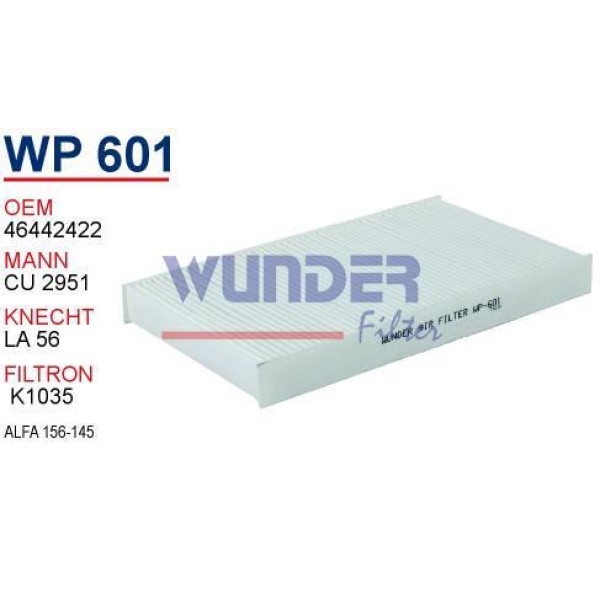 WUNDER WP601 Polen Filtresi Alfa 156-145 