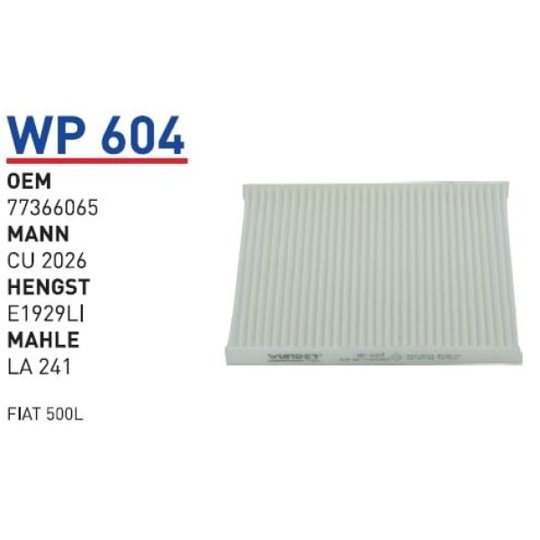 WUNDER WP604 Polen Filtresi Chrysler Ypsilon 1,2-1,3