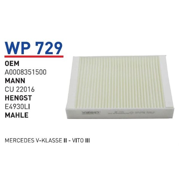 WUNDER WP729 Polen Filtresi Mercedes V-Klasseıı - Vito III
