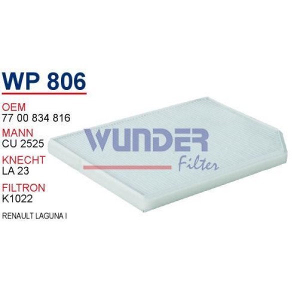 WUNDER WP806 Polen Filtresi Renault Laguna I 