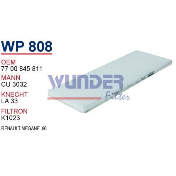 WUNDER WP808 Polen Filtresi Renault Megane 96 