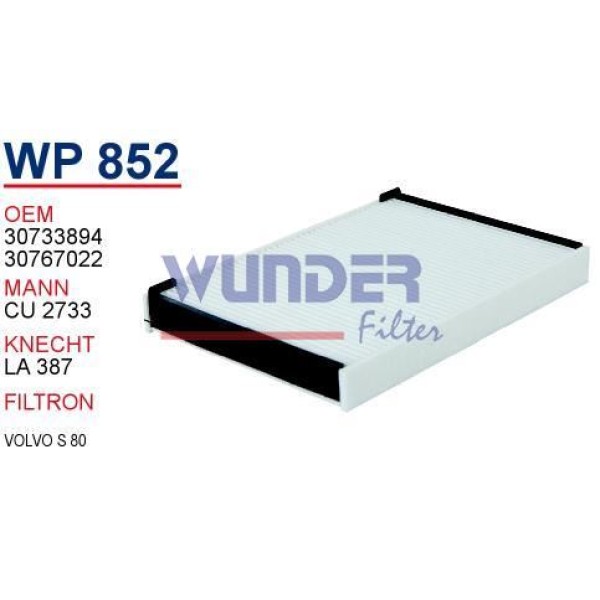 WUNDER WP852 Polen Filtresi Volvo S 60-80 - V 70 - Xc 60-70