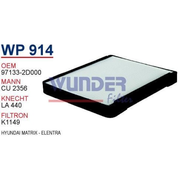 WUNDER WP914 Polen Filtresi Hyundai Matrix - Elentra 