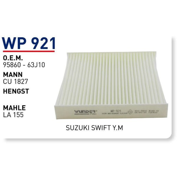 WUNDER WP921 Polen Filtresi Suzuki Swift Yeni Model 