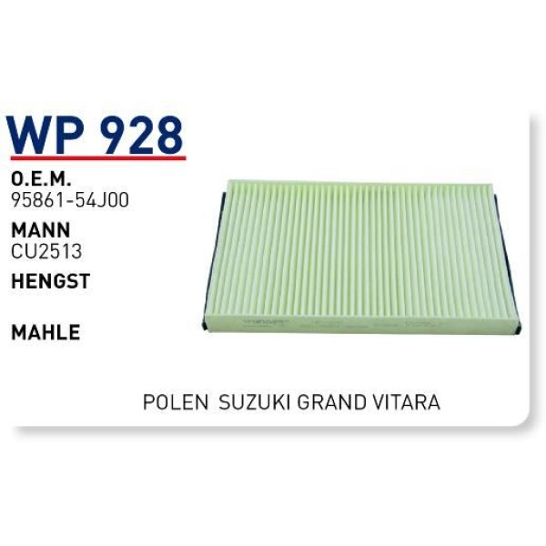 WUNDER WP928 Polen Filtresi Suzuki Grand Vitara 