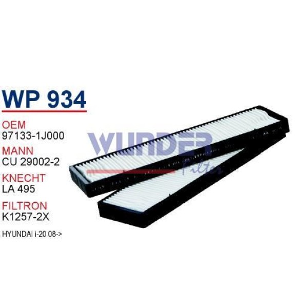 WUNDER WP934 Polen Filtresi Hyundai İ-20 08- Uzun Tip 