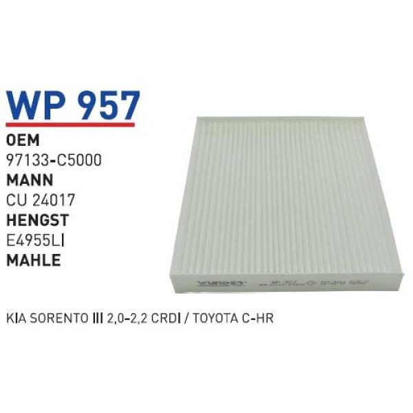 WUNDER WP957 Polen Filtresi Kia Sorento III 2,0-2,2 CRDI