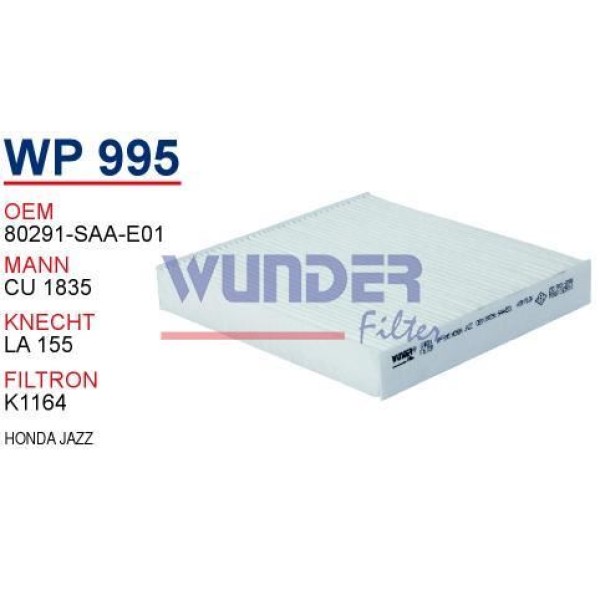 WUNDER WP995 Polen Filtresi Honda Jazz 