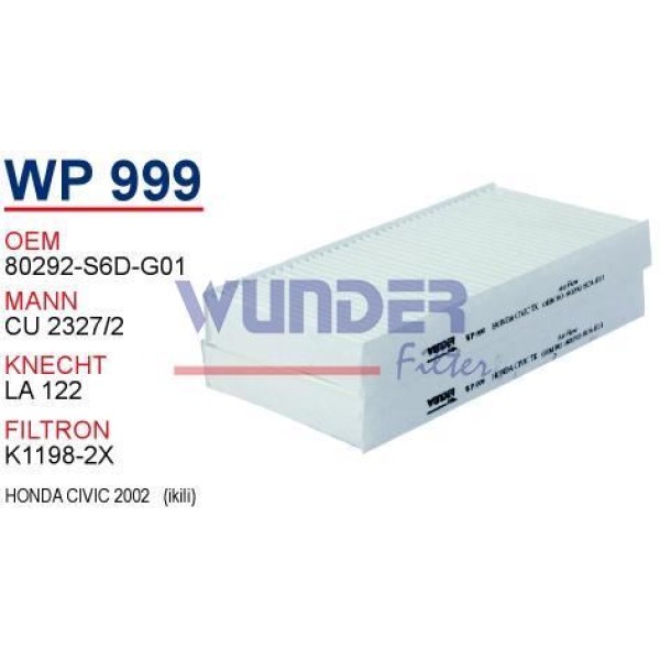 WUNDER WP999 Polen Filtresi Civic 01- 80292-Sca-G01