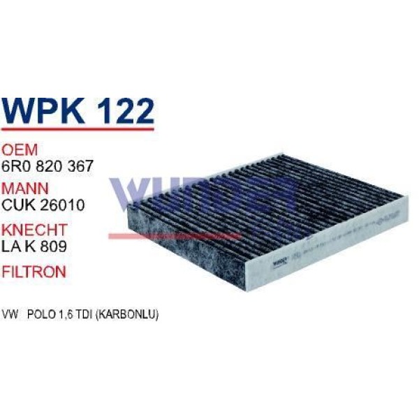 WUNDER WPK122 Polen Filtresi Polo 09- Cuk26010 Fn8312 