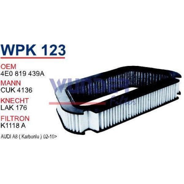WUNDER WPK123 Polen Filtresi Audi A8 02-10 -