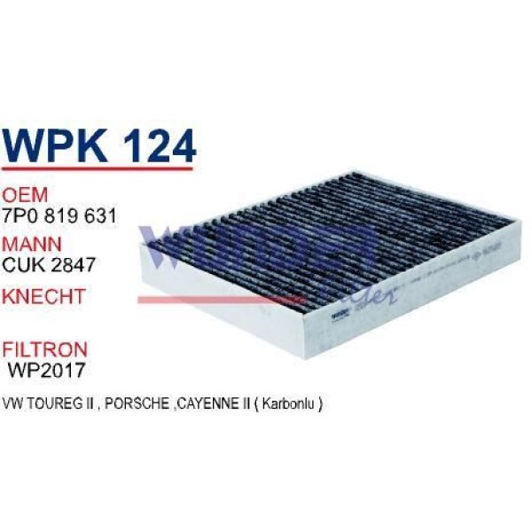 WUNDER WPK124 Polen Filtresi VW Touareg II- Porsche Cayenne II