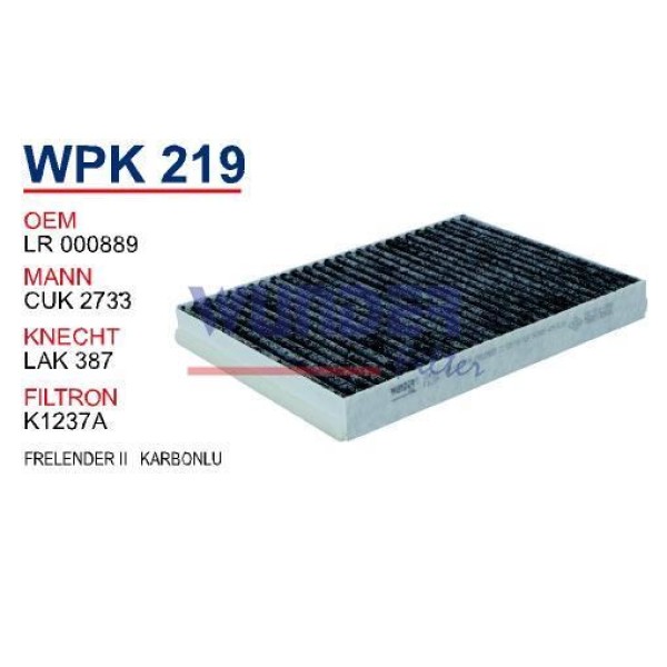 WUNDER WPK219 Polen Filtresi Frelender II Karbonlu Polen Filtresi 