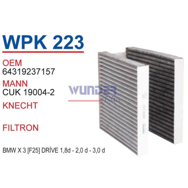 WUNDER WPK223 Polen Filtresi Bmw X 3 F25] Drive 1,8D - 2,0 D - 3,0 D