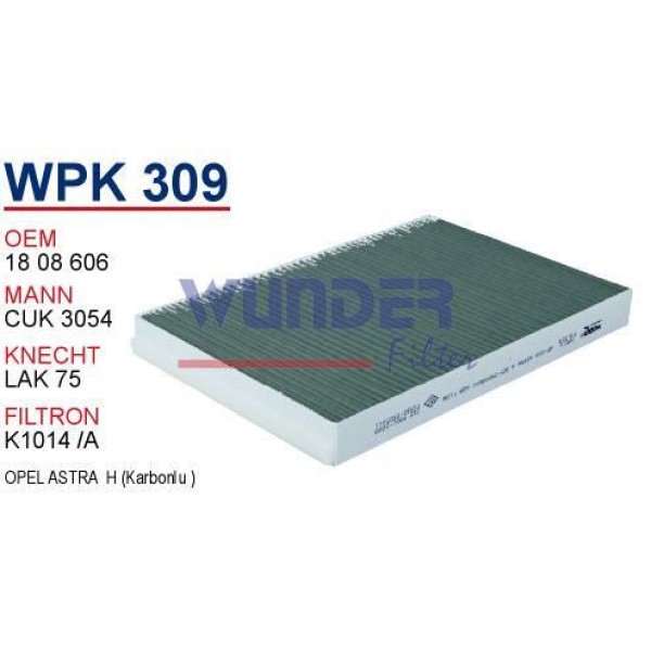 WUNDER WPK309 Polen Filtresi Opel Astra G/H - Zafira A