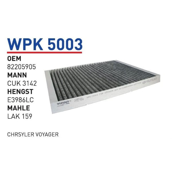 WUNDER WPK5003 Polen Filtresi Chrsyler Voyager 
