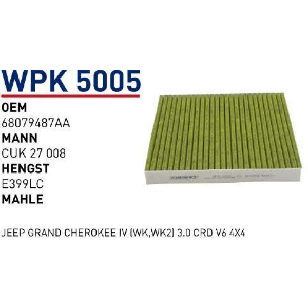 WUNDER WPK5005 Polen Filtresi Jeep Grand Cherokee IV (Wk,Wk2) 3.0 Crd V6 4X4 