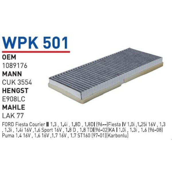 WUNDER WPK501 Polen Filtresi Ford Fiesta - Ka 